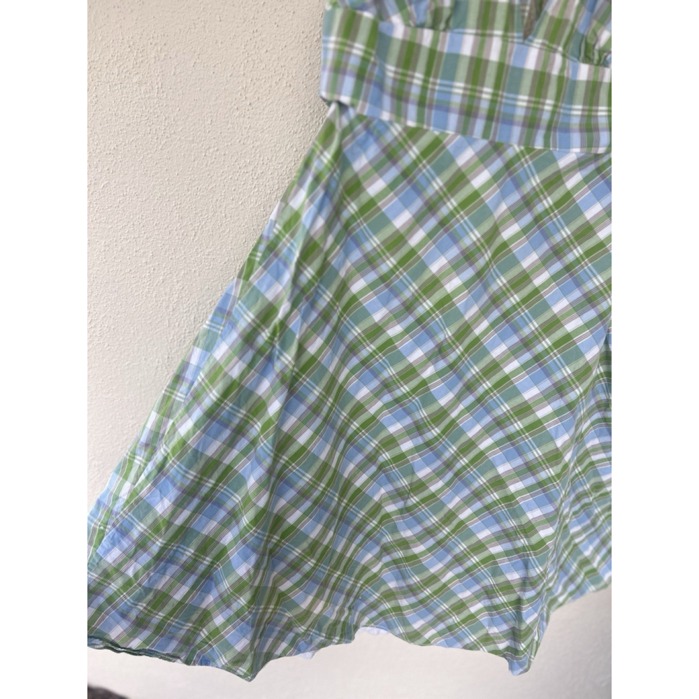 J.Crew Green Blue Check Plaid Halter Dress Women’s Small Old Money Preppy Resort - Picture 4 of 7
